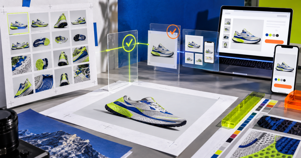 Editorial product media composition for how to integrate a dam with shopify
