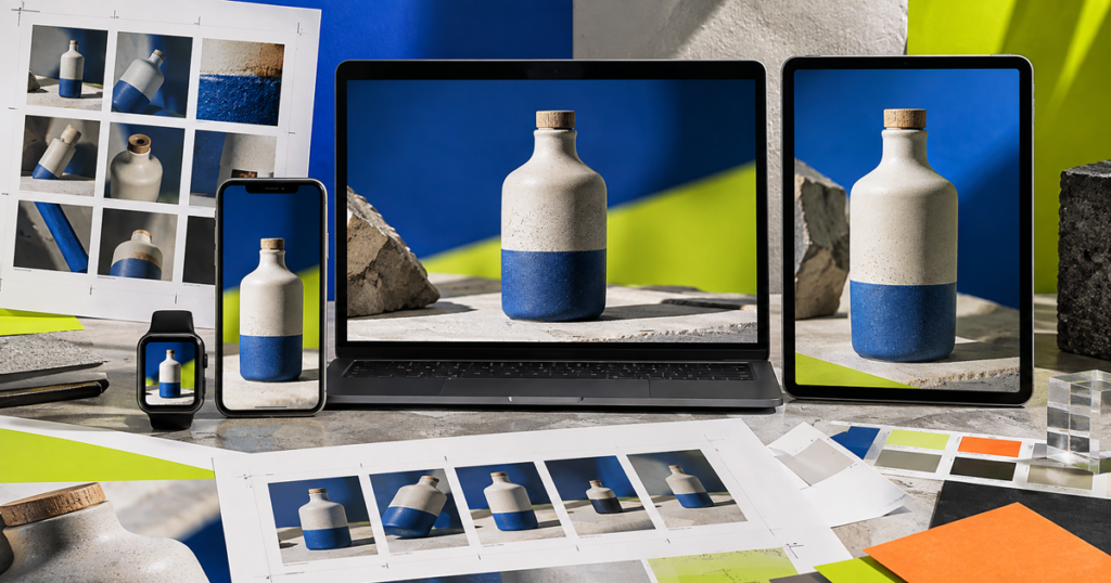 Editorial product media composition for shopify image optimization beyond compression