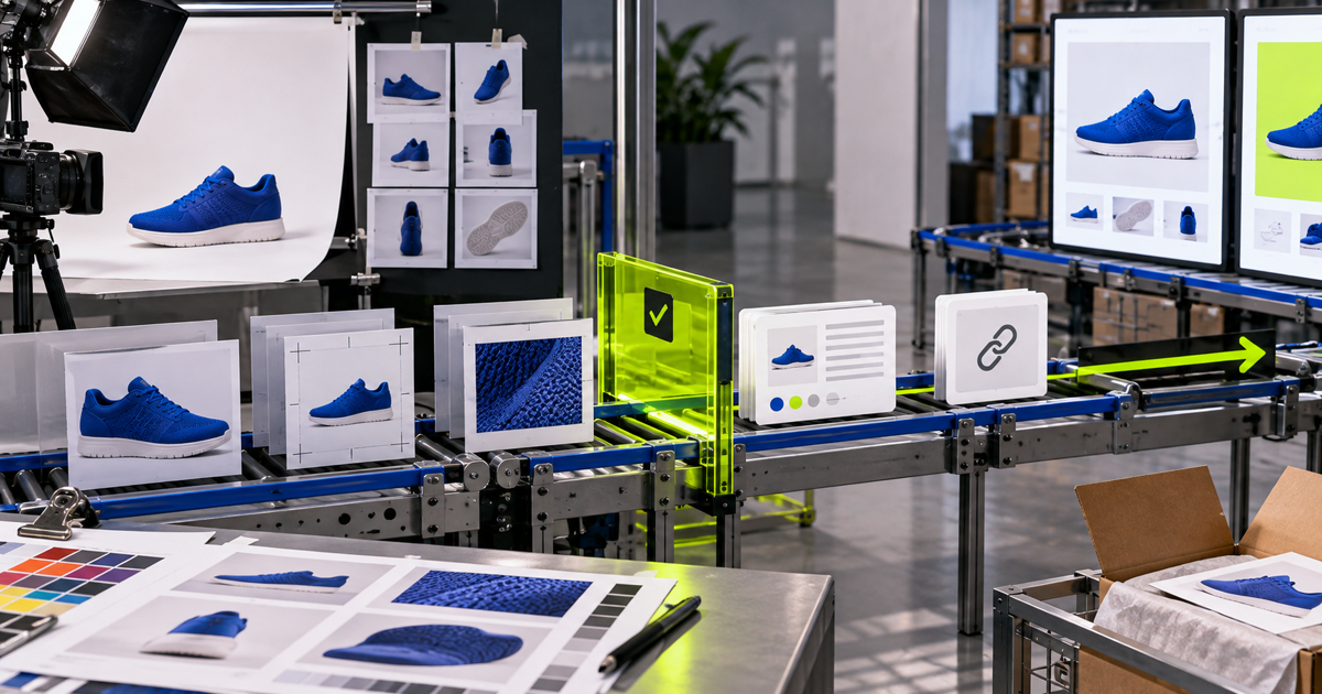 Editorial product media composition for automating product media workflows from shoot to shopify