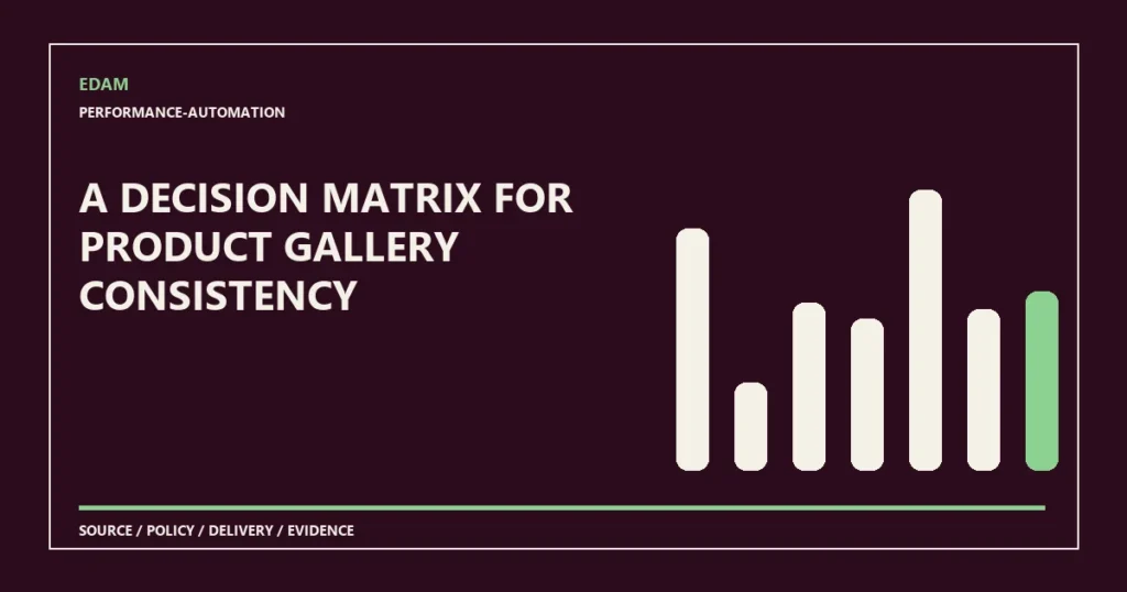 A decision matrix for product gallery consistency System diagram for a decision matrix for product gallery consistency