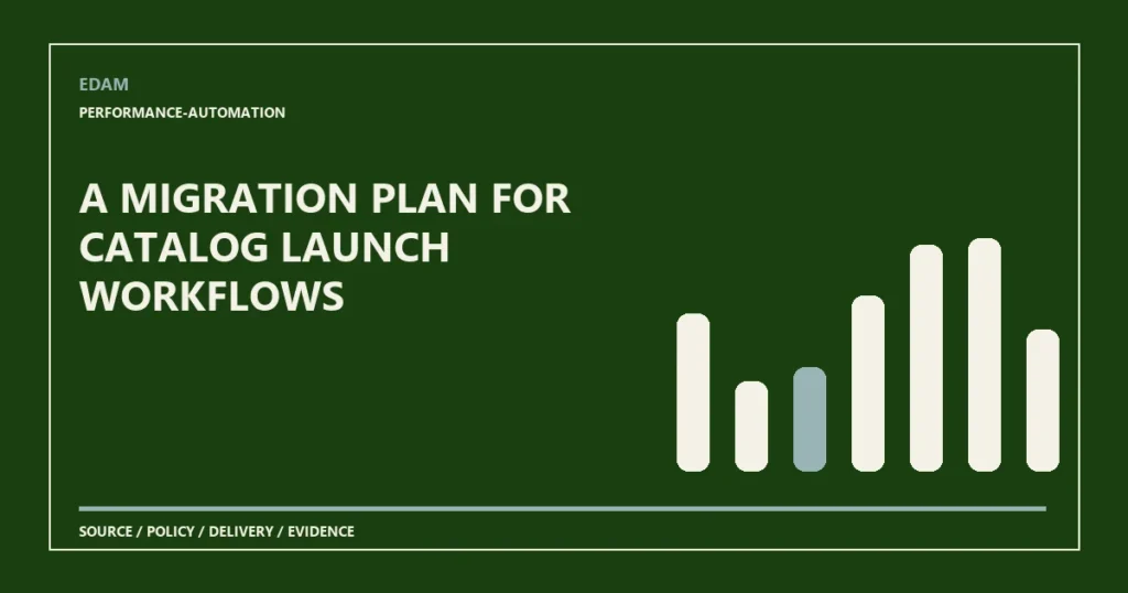 A migration plan for catalog launch workflows System diagram for a migration plan for catalog launch workflows