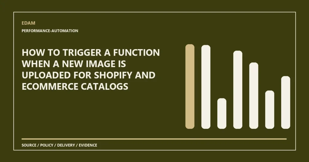 How to trigger a function when a new image is uploaded for Shopify and ecommerce catalogs System diagram for how to trigger a function when a new image is uploaded for shopify and ecommerce catalogs