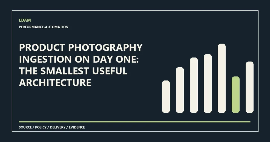 Product photography ingestion on day one: the smallest useful architecture System diagram for product photography ingestion on day one: the smallest useful architecture