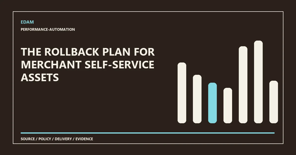 System diagram for the rollback plan for merchant self-service assets
